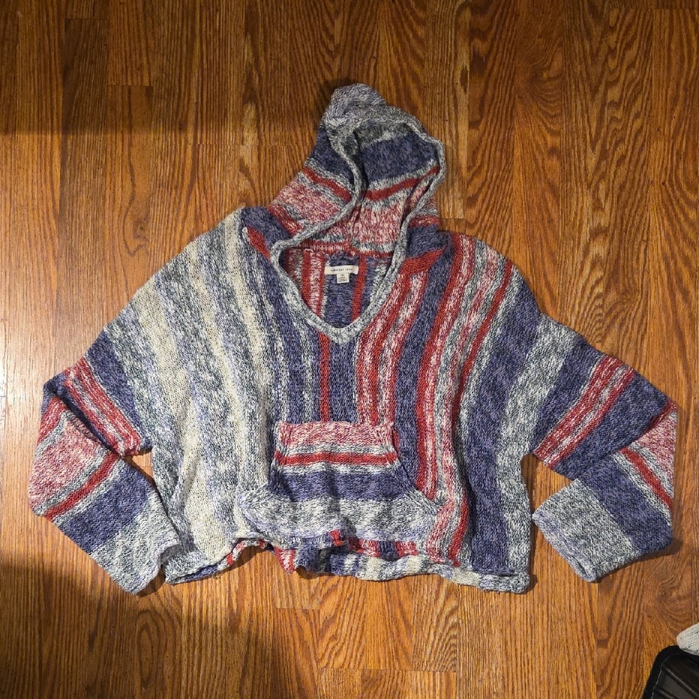 American Eagle Baja Cropped Hooded Sweater